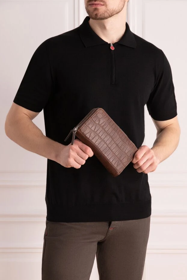 Cesare di Napoli man men's clutch bag made of brown crocodile leather buy with prices and photos 160238 - photo 2