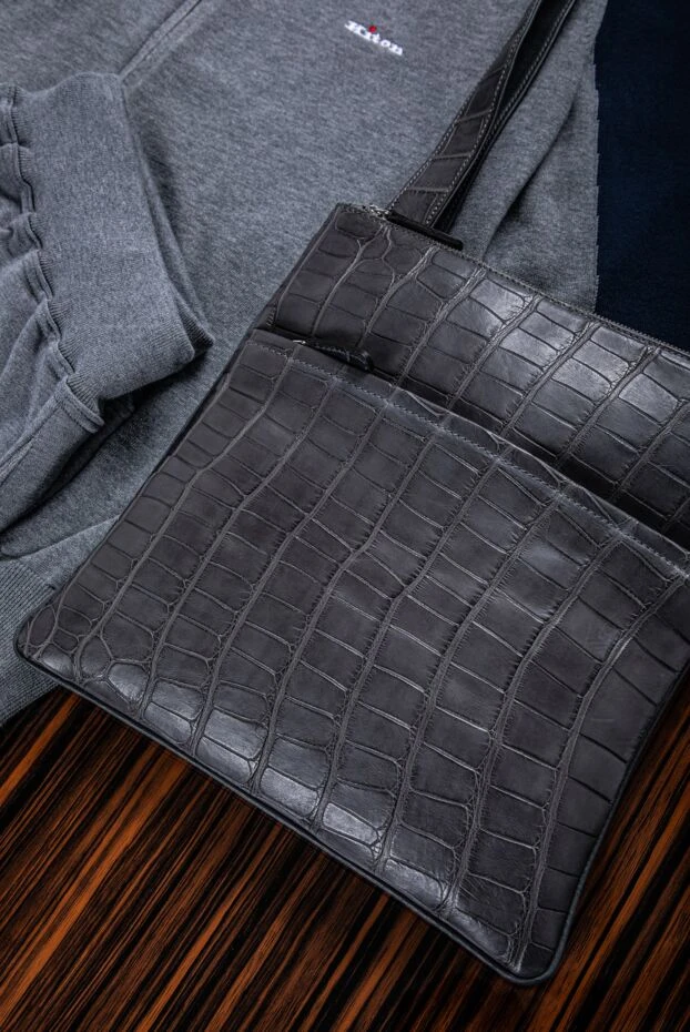 Cesare di Napoli mens brown textured leather crossbody bag 160250 - photo 3