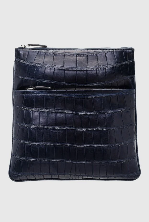 Cesare di Napoli мужские сумка через плечо из кожи крокодила синяя мужская купить с ценами и фото 160251 - фото 1