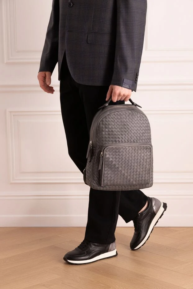 Cesare di Napoli мужские рюкзак из кожи серый мужской купить с ценами и фото 160259 - фото 2