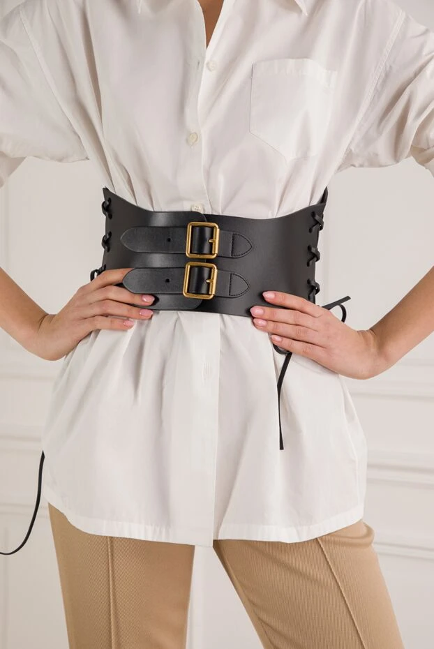 Dior корсет зі шкіри чорний жіночий 160292 - фото 2