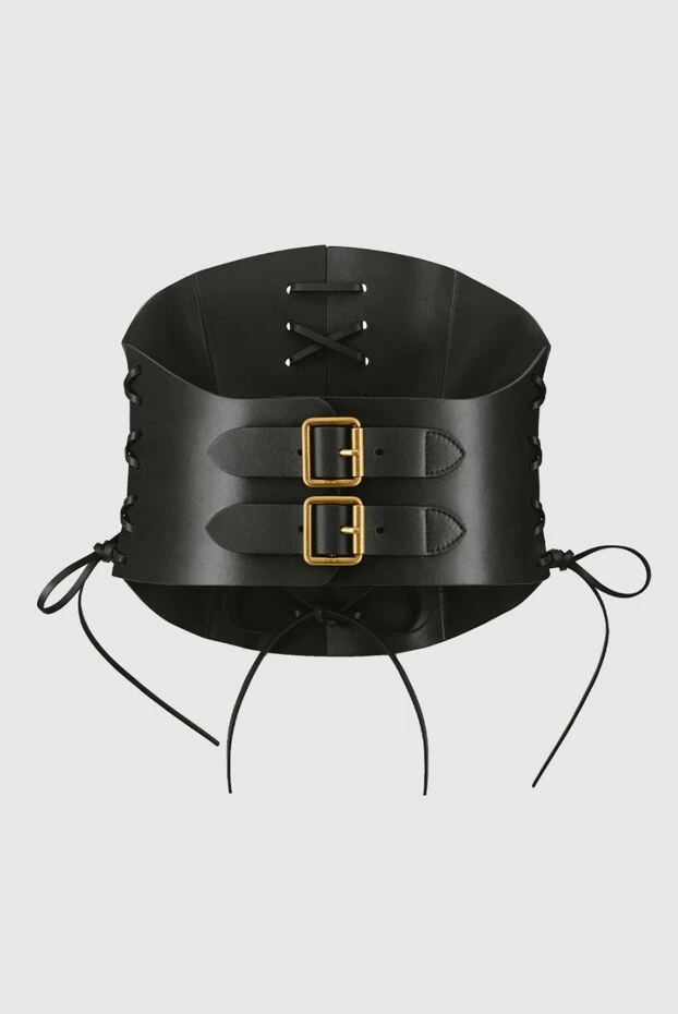 Black leather corset for women - photo 2