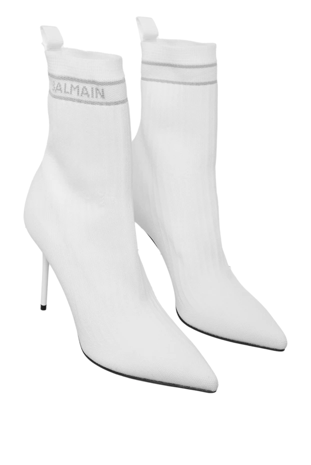 Balmain women's white sock-style boots with a logo 160301 - photo 3