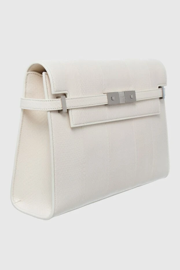 Saint Laurent women's white manhattan bag with flap 160314 - photo 3