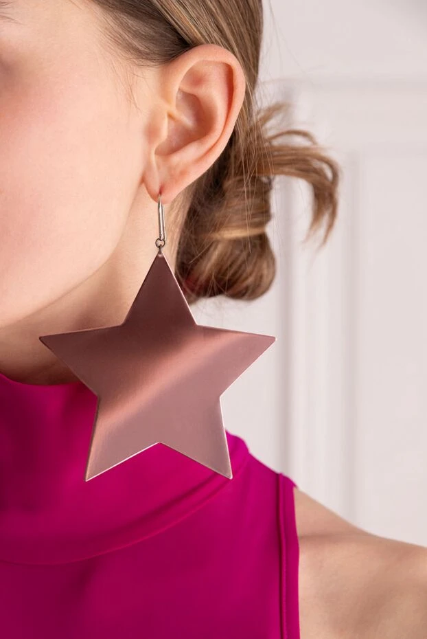 Isabel Marant large pink earrings for women in the shape of a star 160349 - photo 2