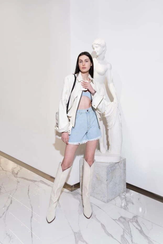 Isabel Marant boots women's high with slanted heel white 160355 - photo 2