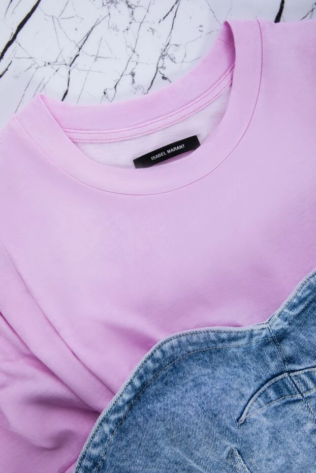 Isabel Marant women's cotton pink cropped t-shirt 160379 - photo 2