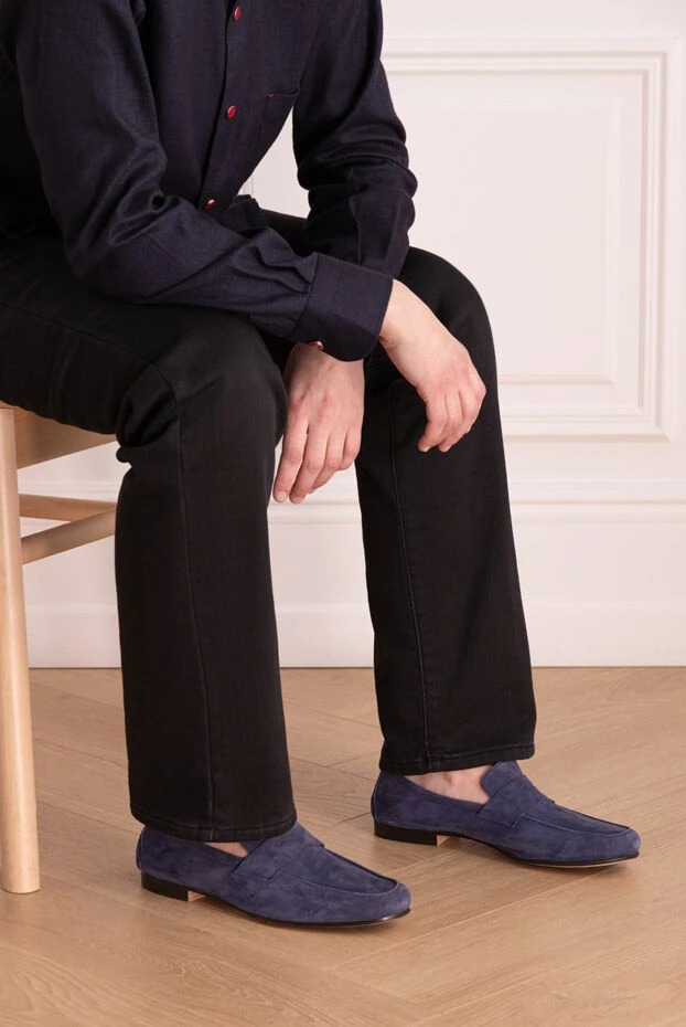 Andrea Ventura man blue suede loafers for men buy with prices and photos 160405 - photo 2