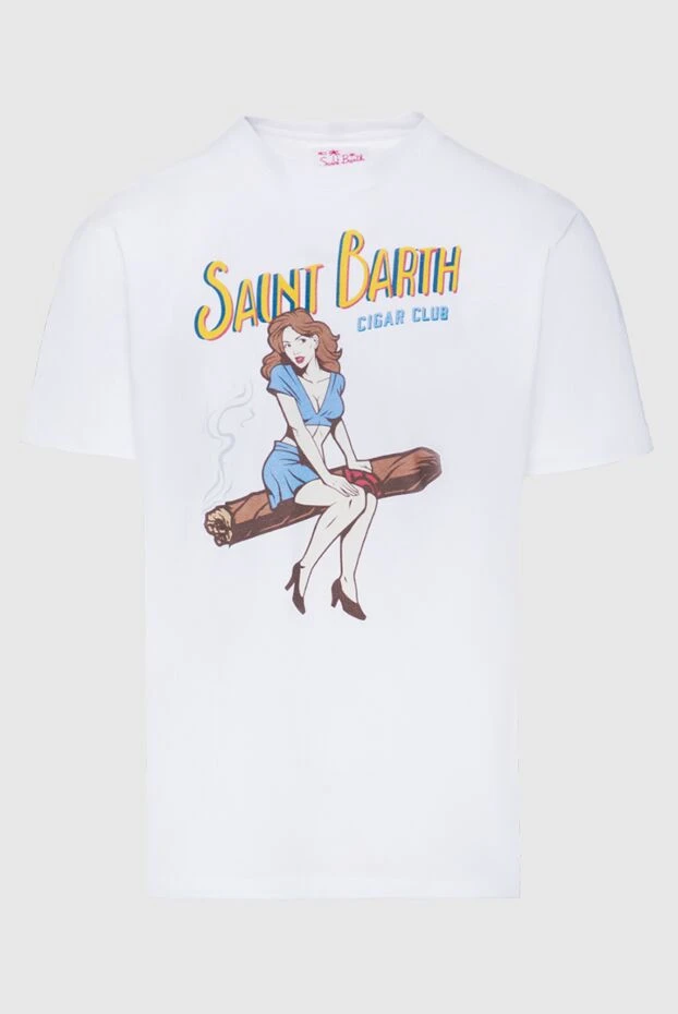 MC2 Saint Barth мужские футболка из хлопка белая мужская купить с ценами и фото 160442 - фото 1