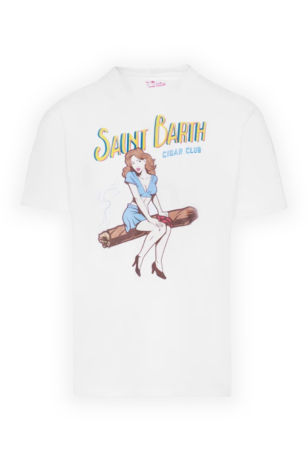 MC2 Saint Barth white men's cotton t-shirt with retro girl and logo 196569 - photo 1