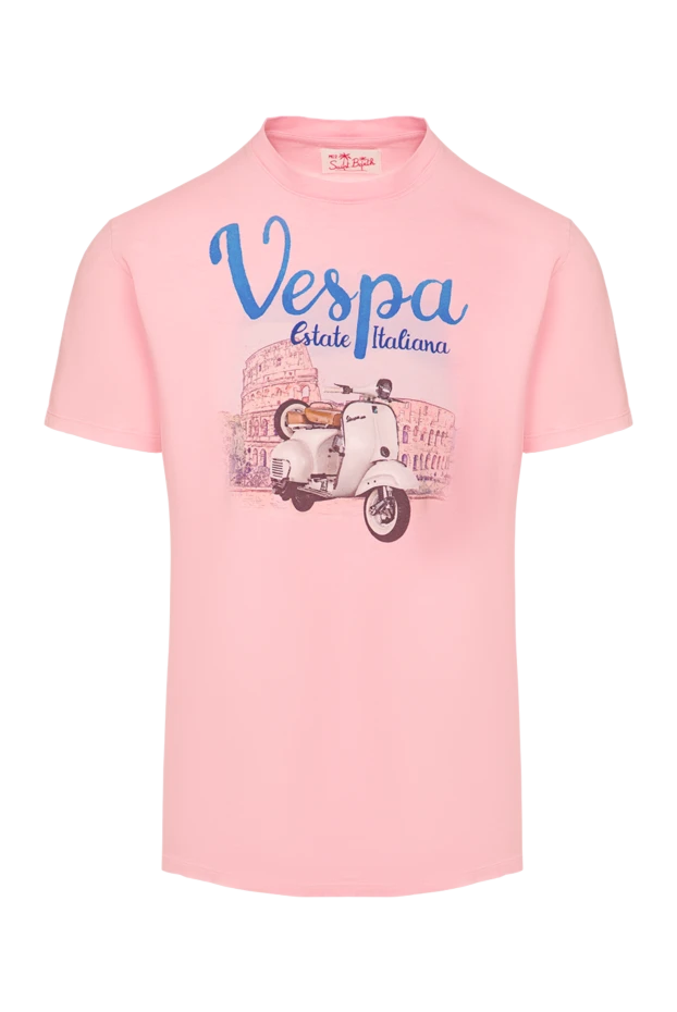 MC2 Saint Barth pink men's t-shirt with estate italiana and classic vespa 196339 - photo 1