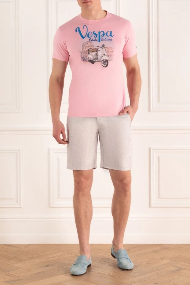 MC2 Saint Barth мужские футболка из хлопка розовая мужская купить с ценами и фото 160448 - фото 2