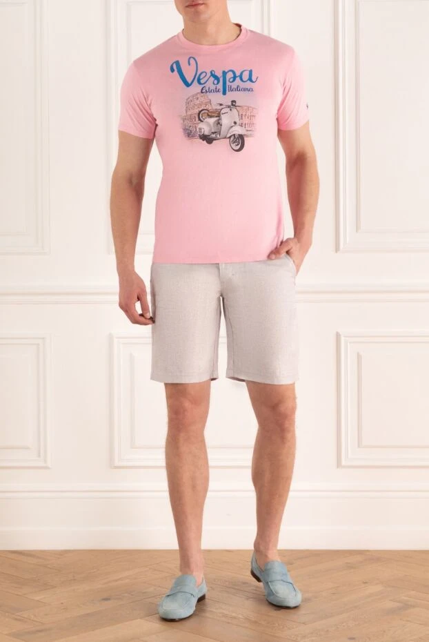 MC2 Saint Barth pink men's t-shirt with estate italiana and classic vespa 196339 - photo 2