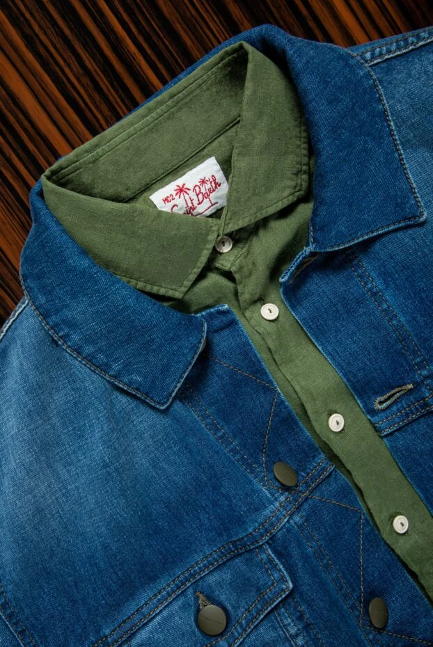 MC2 Saint Barth men's linen shirt in khaki green 160453 - photo 2