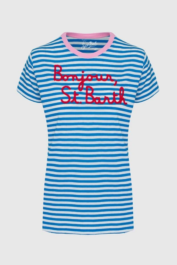 MC2 Saint Barth женские футболка из хлопка голубая женская купить с ценами и фото 160472 - фото 1