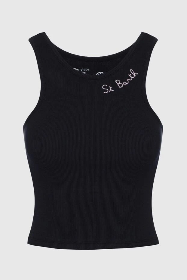 MC2 Saint Barth woman black linen tank top for women buy with prices and photos 160476 - photo 1