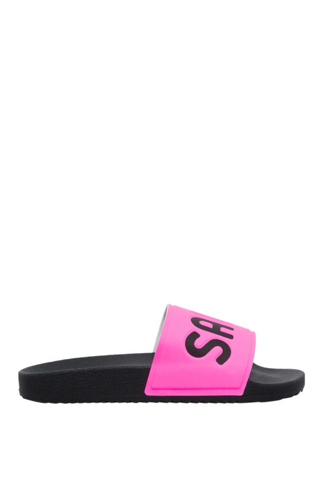 MC2 Saint Barth women's slippers with a pink top and logo, black 160487 - photo 1