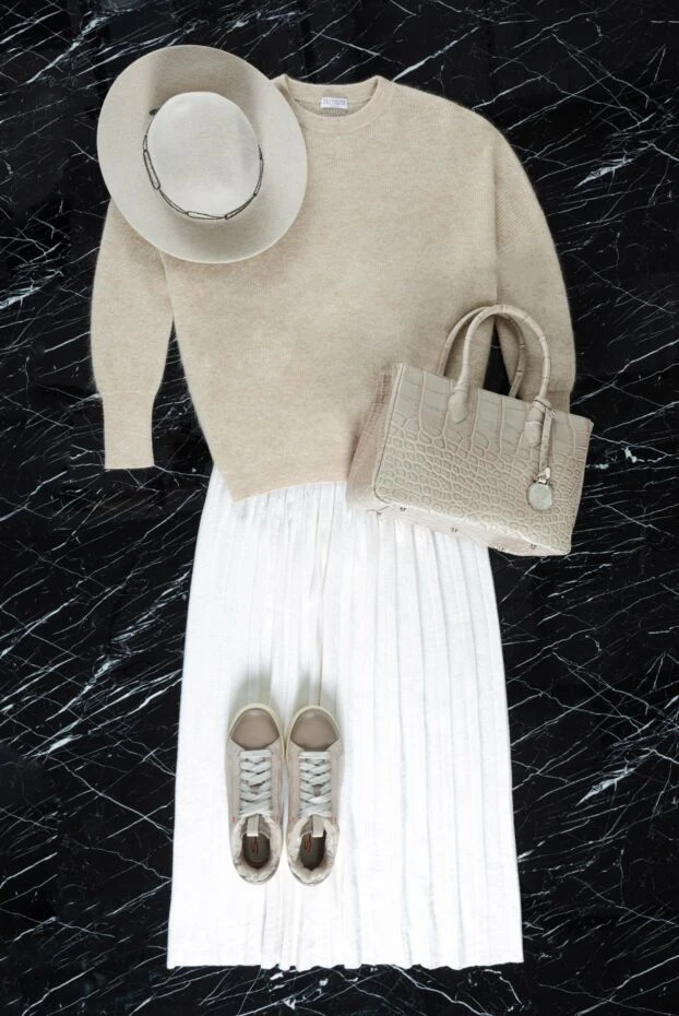 Panicale light maxi skirt with pleated structure made of premium yarn 160514 - photo 2