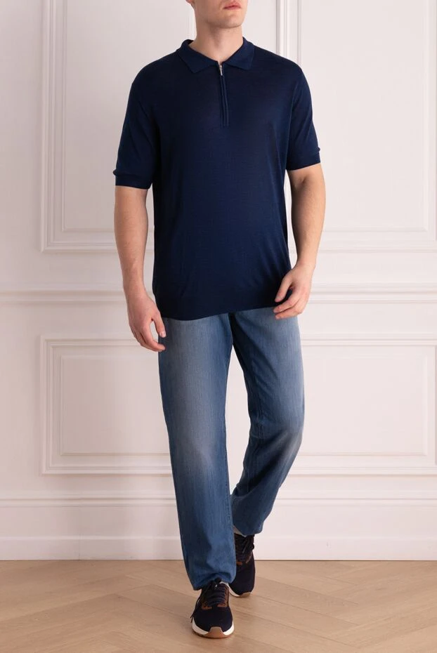 Kiton мужские джинсы из хлопка синие мужские купить с ценами и фото 160572 - фото 2