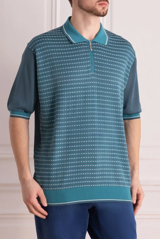 Stefano Ricci поло из хлопка и шелка зеленое мужское 160575 - фото 3