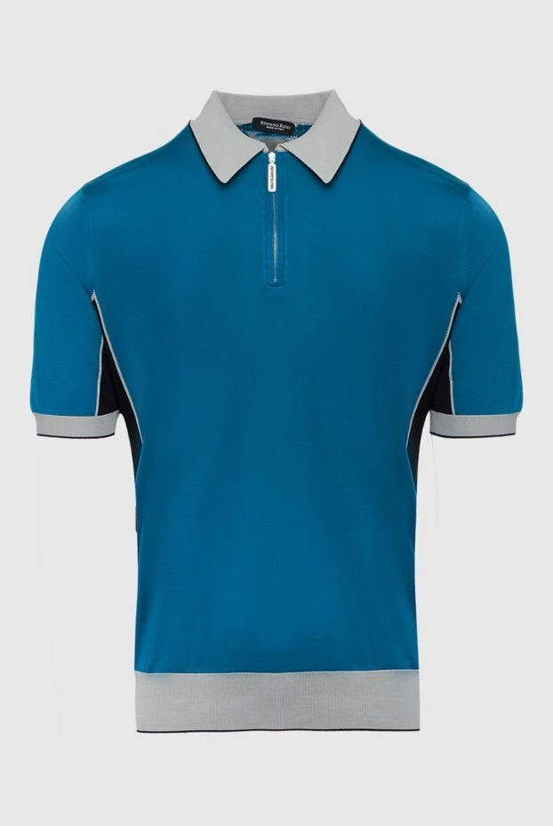 Stefano Ricci поло з бавовни синє чоловіче 160584 - фото 1