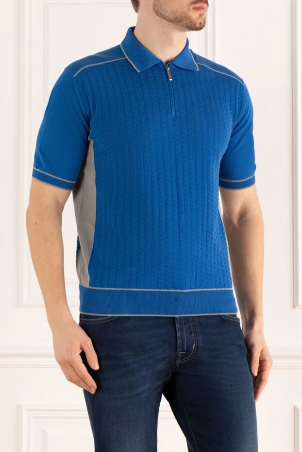 Stefano Ricci polo from cotton blue for men 160598 - photo 3