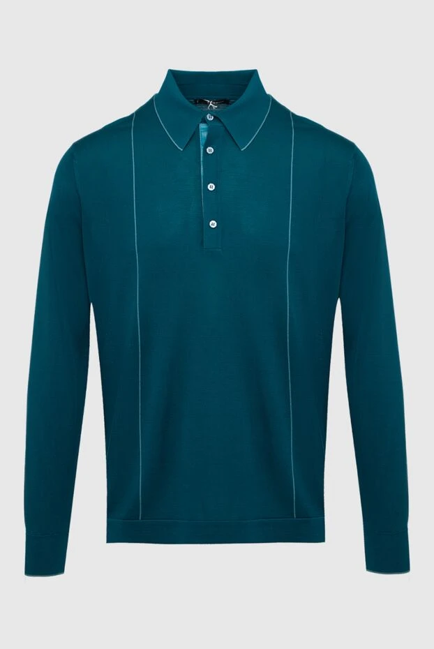 Stefano Ricci поло с длинным рукавом из шелка и кожи крокодила зеленое мужское 160599 - фото 1