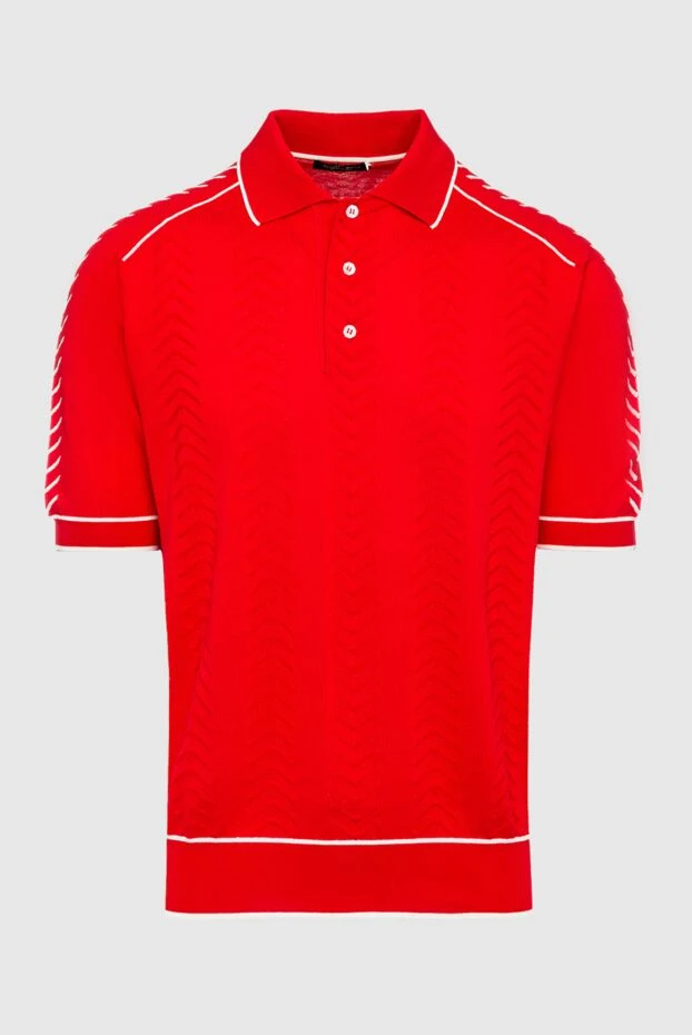 Stefano Ricci поло з бавовни та шовку червоне чоловіче 160611 - фото 1