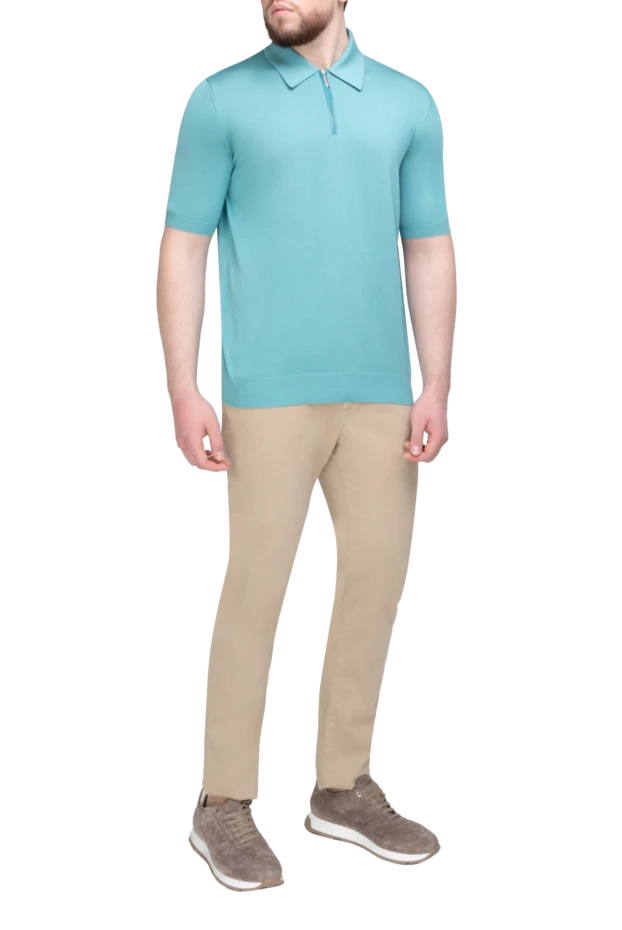 Stefano Ricci polo from silk and crocodile leather green men's 160624 - photo 2