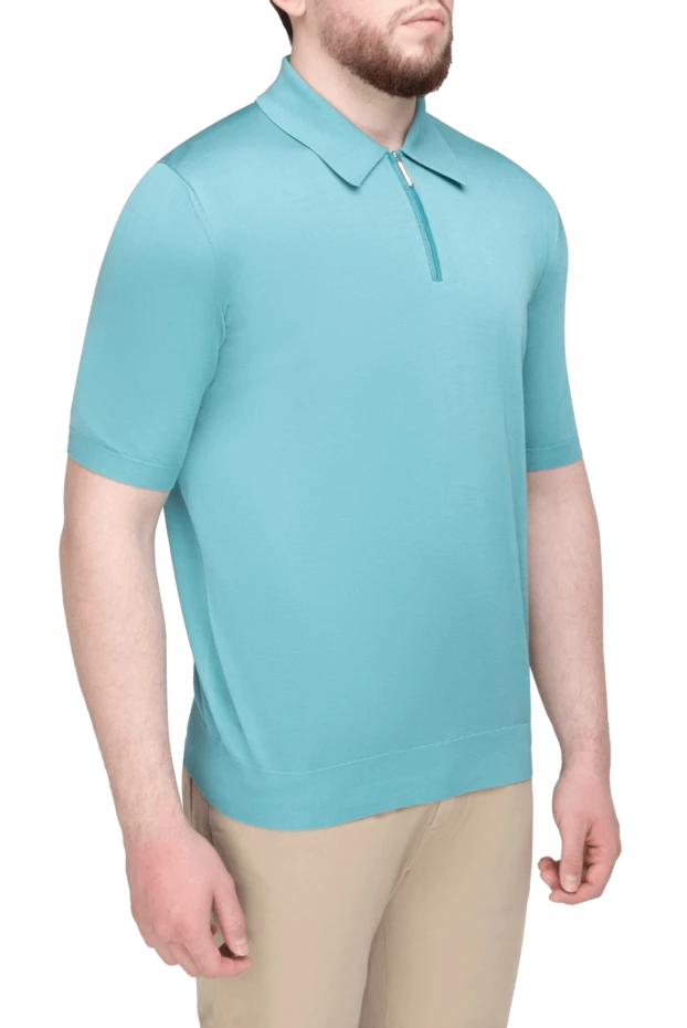 Stefano Ricci polo from silk and crocodile leather green men's 160624 - photo 3