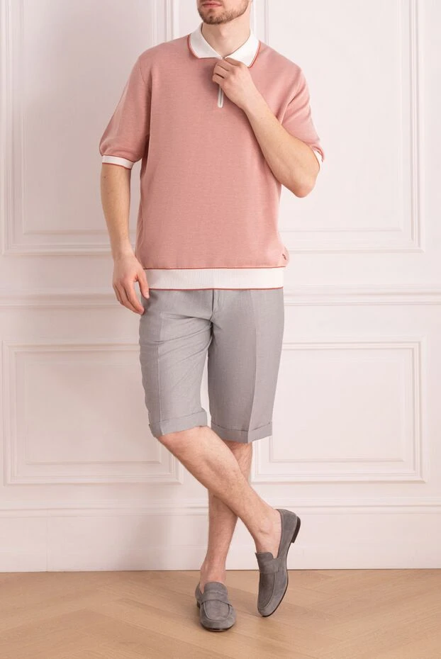 Stefano Ricci поло из хлопка и шелка розовое мужское 160627 - фото 2