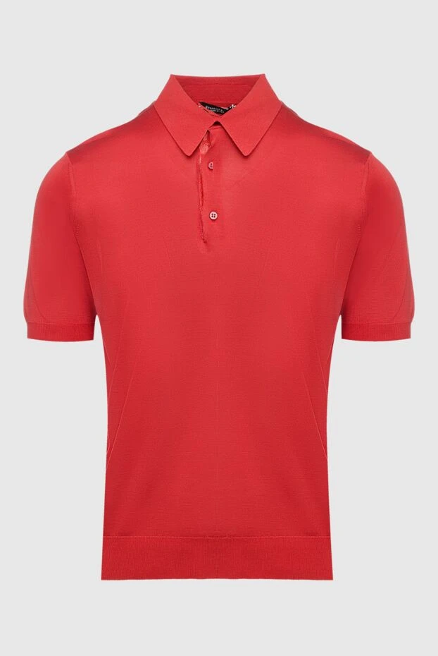 Stefano Ricci поло з шовку та шкіри крокодила червоне чоловіче 160633 - фото 1