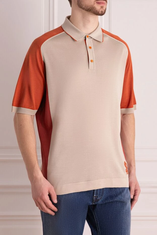 Stefano Ricci поло из шелка и кожи крокодила белое мужское 160634 - фото 3