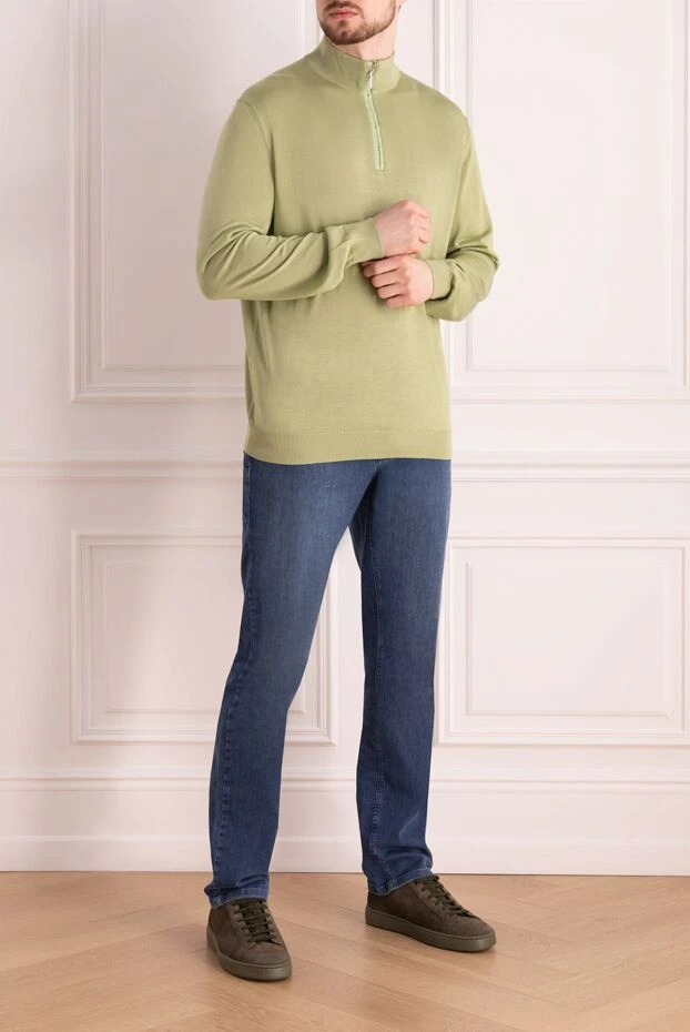 Stefano Ricci тройер из шелка мужской зеленый 160639 - фото 2