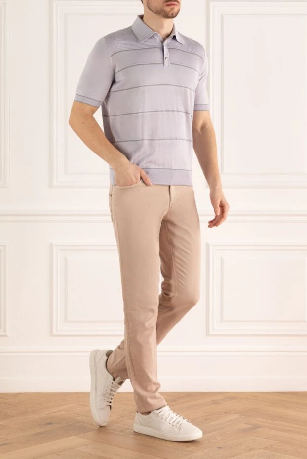 Stefano Ricci поло из шелка белое мужское 160641 - фото 2