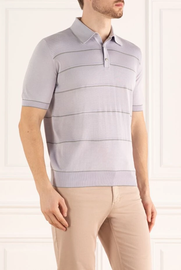 Stefano Ricci поло из шелка белое мужское 160641 - фото 3