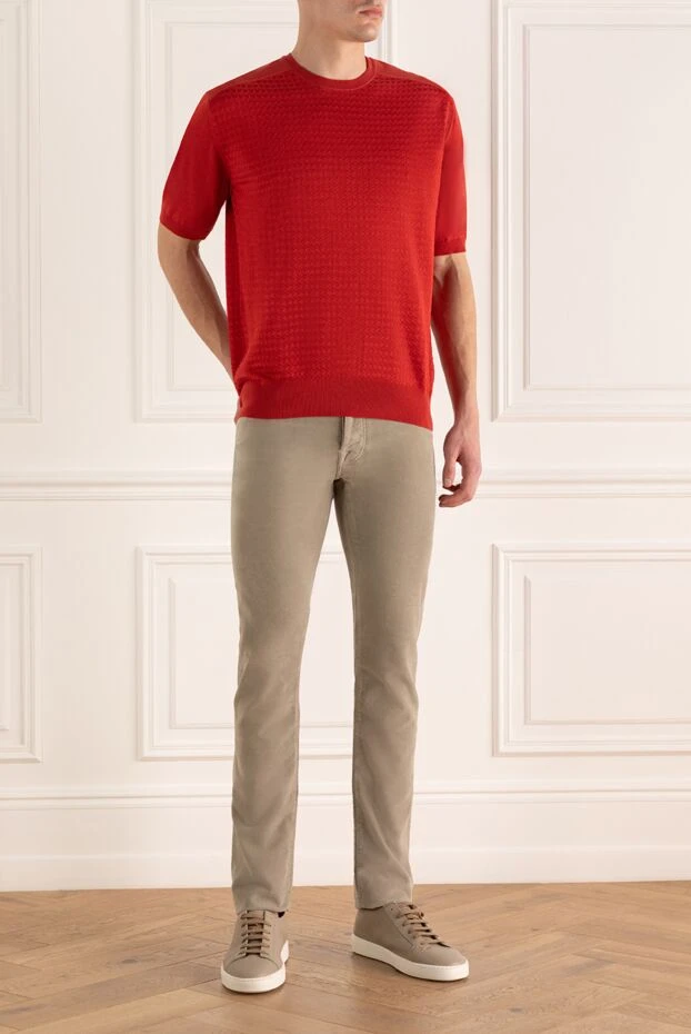 Stefano Ricci джемпер с коротким рукавом из хлопка, шелка и льна. мужской 160652 - фото 2