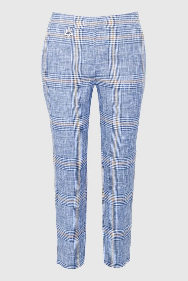 Lorena Antoniazzi женские брюки из льна синие женские купить с ценами и фото 160698 - фото 1