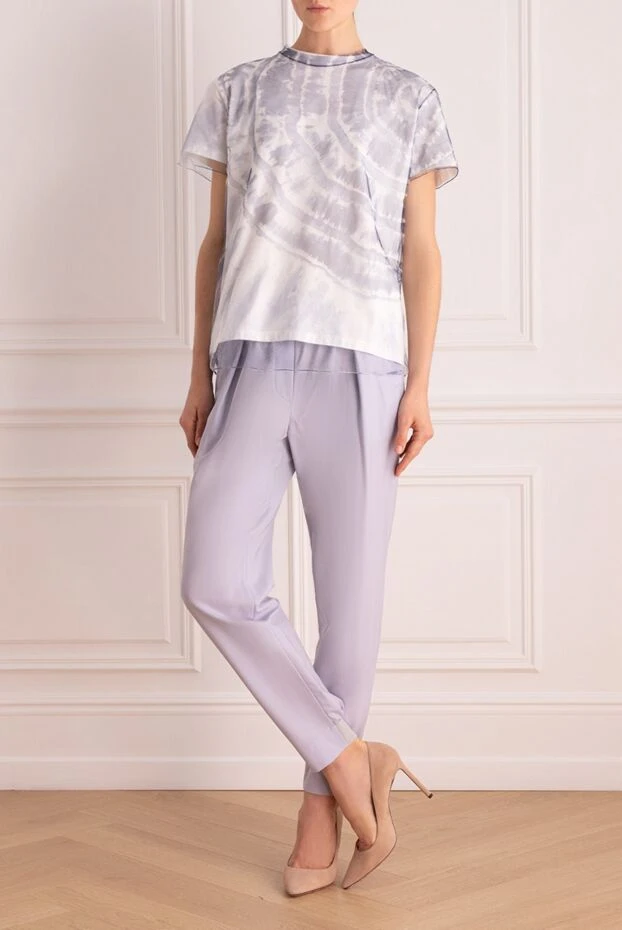 Lorena Antoniazzi woman blue viscose trousers for women buy with prices and photos 160703 - photo 2