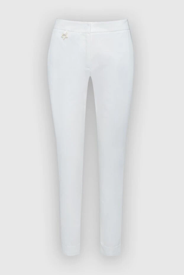 Women's pants with star-shaped charm white