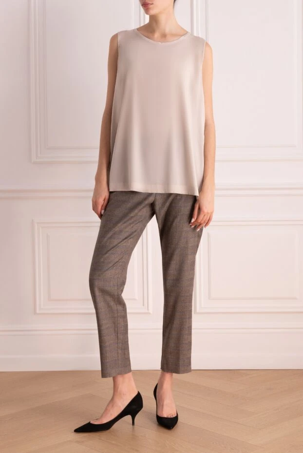 Lorena Antoniazzi woman women's beige silk and elastane top buy with prices and photos 160711 - photo 2