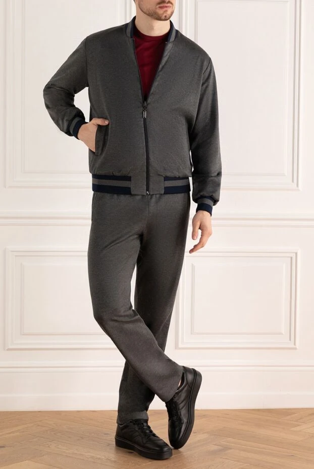 Zilli мужские костюм спортивный мужской из хлопка, полиамида и шёлка серый купить с ценами и фото 160738 - фото 2