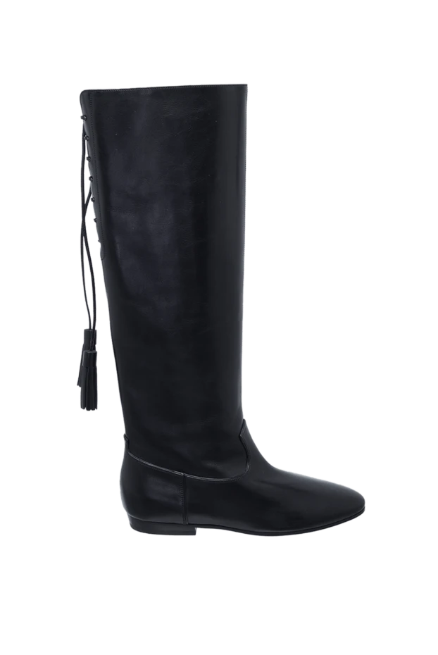 Celine boots women's high leather with tassels black 160811 - photo 1