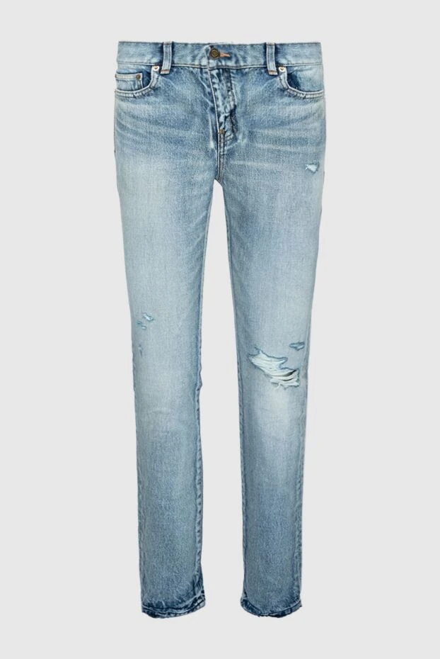 Saint Laurent light blue women's jeans with distressing 160814 - photo 1