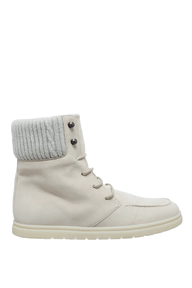 Loro Piana women's white nubuck boots with knitted cuffs 160830 - photo 1