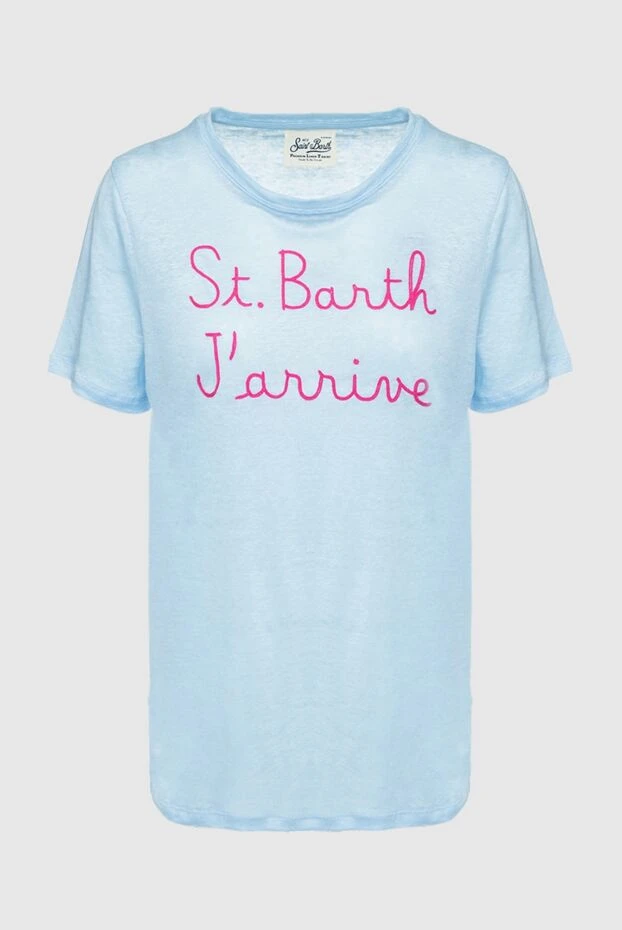 MC2 Saint Barth woman blue linen t-shirt for women 160899 - photo 1