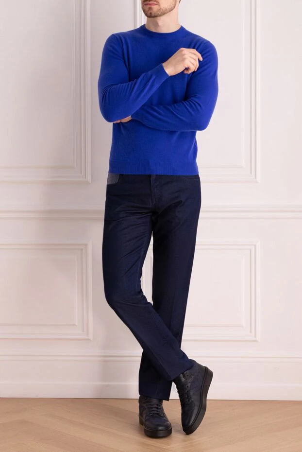 Scissor Scriptor мужские джинсы из хлопка и шелка синие мужские купить с ценами и фото 160915 - фото 2