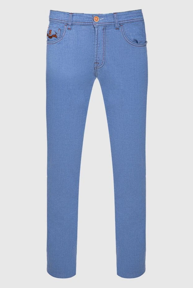Scissor Scriptor мужские джинсы из хлопка и льна голубые мужские купить с ценами и фото 160919 - фото 1