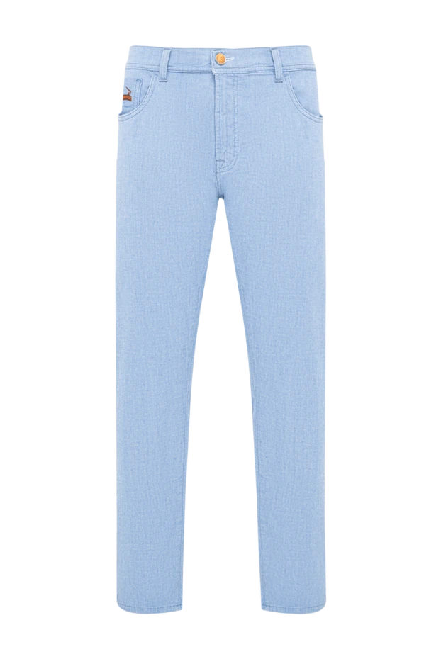 Scissor Scriptor men's blue jeans with contrasting orange fittings and trim 160919 - photo 1