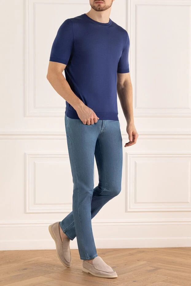 Scissor Scriptor мужские джинсы из хлопка и полиуретана синие мужские купить с ценами и фото 160926 - фото 2